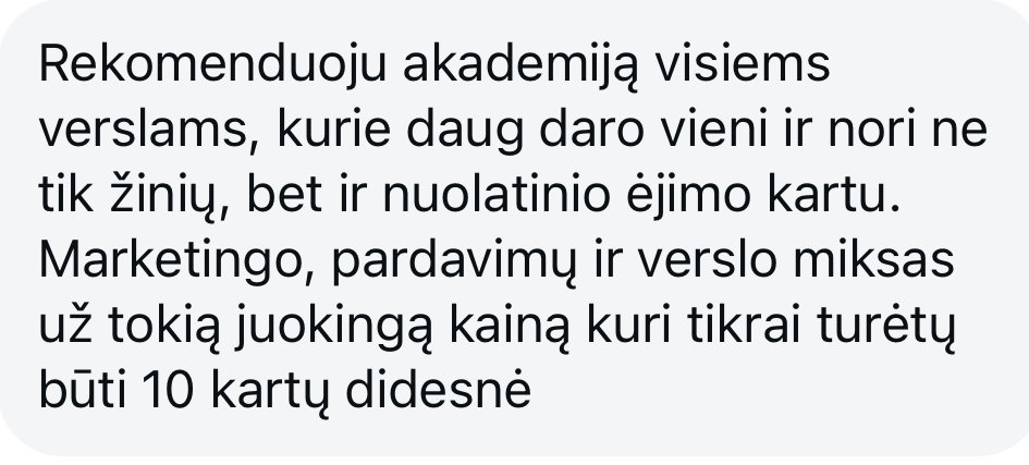 Marketingo akademija atsiliepimai - 3